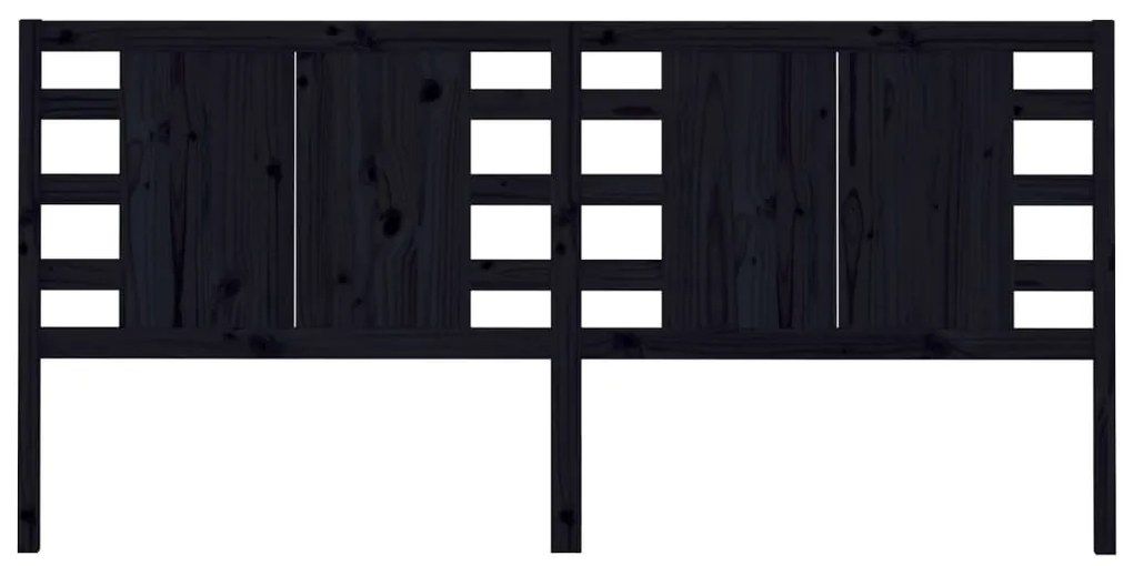 Cabeceira de cama 126x4x100 cm pinho maciço preto