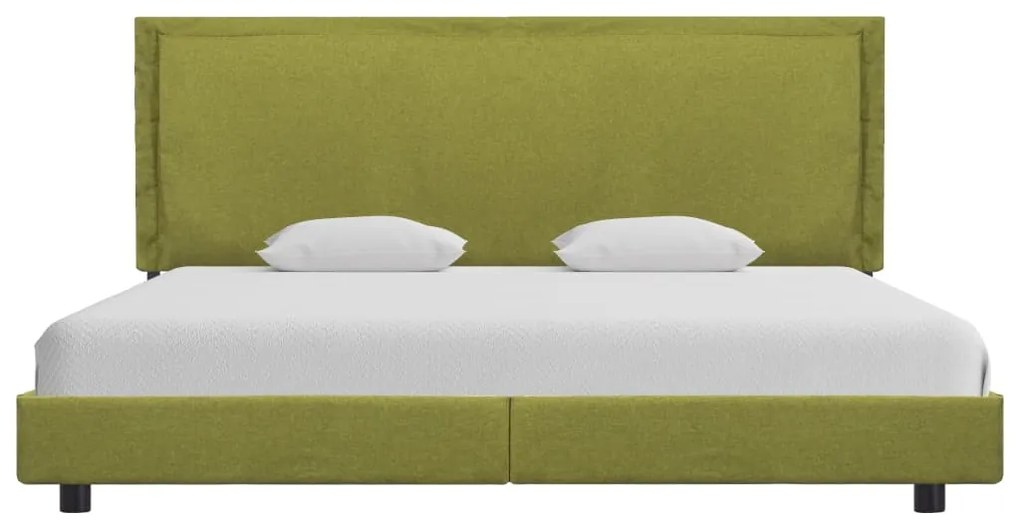 Estrutura de cama sem colchão 150x200 cm tecido verde