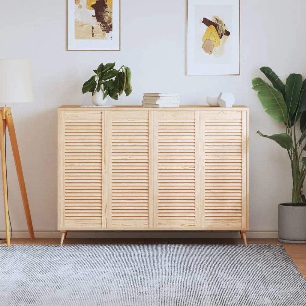 Portas de armário 4 pcs com design de persiana pinho maciço
