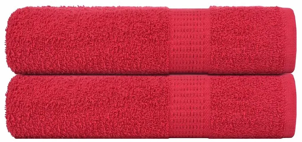 vidaXL Toalhas de mãos 2 pcs 50x100 cm 360 gsm 100% algodão vermelho