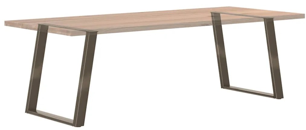 Pés para mesa de jantar em formato de U, 2 peças, aço natural, 70x(72-