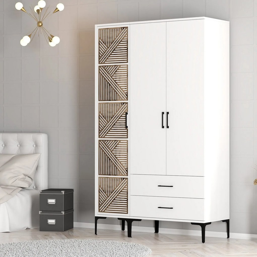 Roupeiro Kumsal PT – Branco – 120x47,5x201,4 cm
