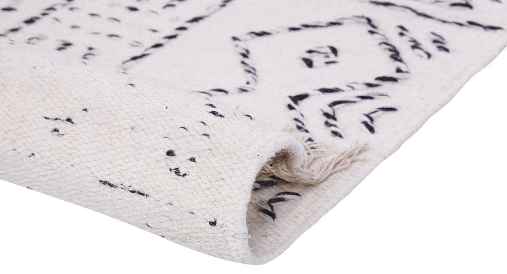 Tapete de lã branco e preto 80 x 150 cm ALKENT Beliani