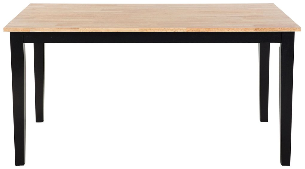 Mesa de jantar em madeira clara com pernas pretas 150 x 90 cm GEORGIA Beliani