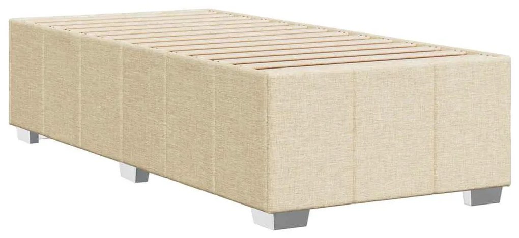 Estrutura de cama sem colchão 100x200 cm tecido cor creme