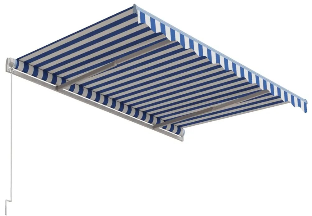 Toldo retrátil automático 300x250 cm azul e branco