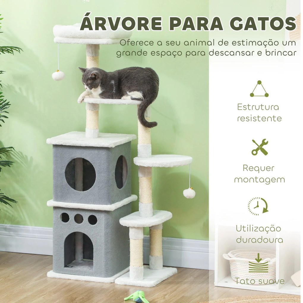 PawHut Arranhador para Gatos 126 cm Torre de Arranhar para Gatos Arran