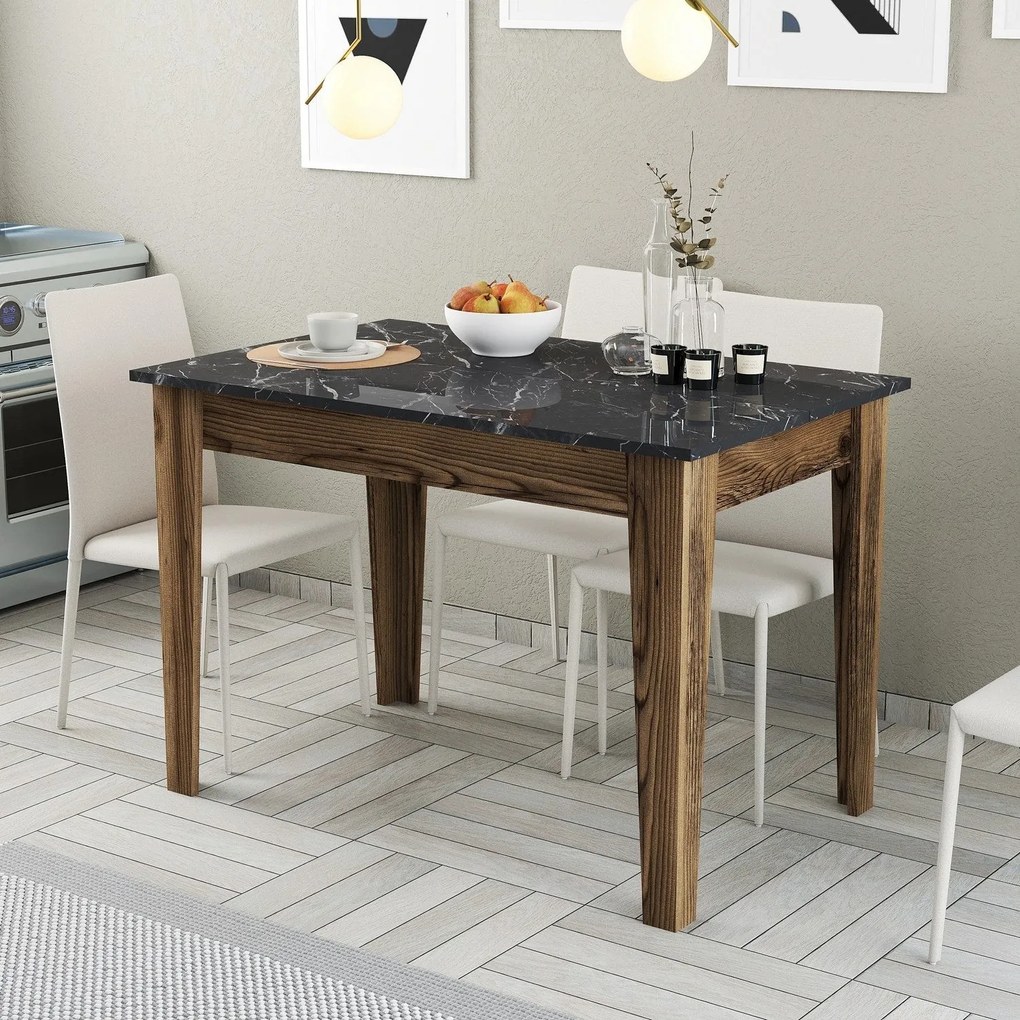 Mesa de Cozinha Kiev – Noz e Preto – 110x75x72 cm
