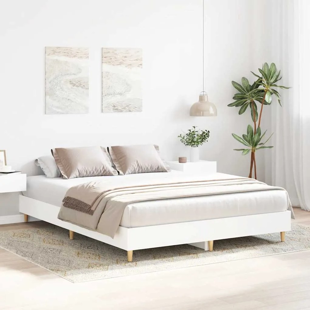 Estrutura de cama sem colchão 150x200 cm branco