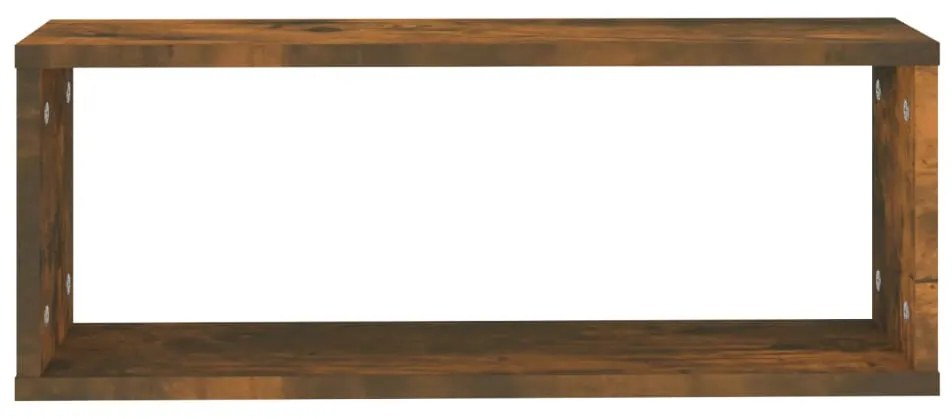 Prateleiras cubo 2pcs 60x15x23cm deriv. madeira carvalho fumado