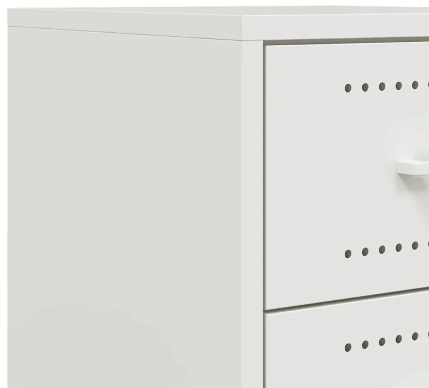 Mesa de cabeceira 36x39x43,5 cm aço branco