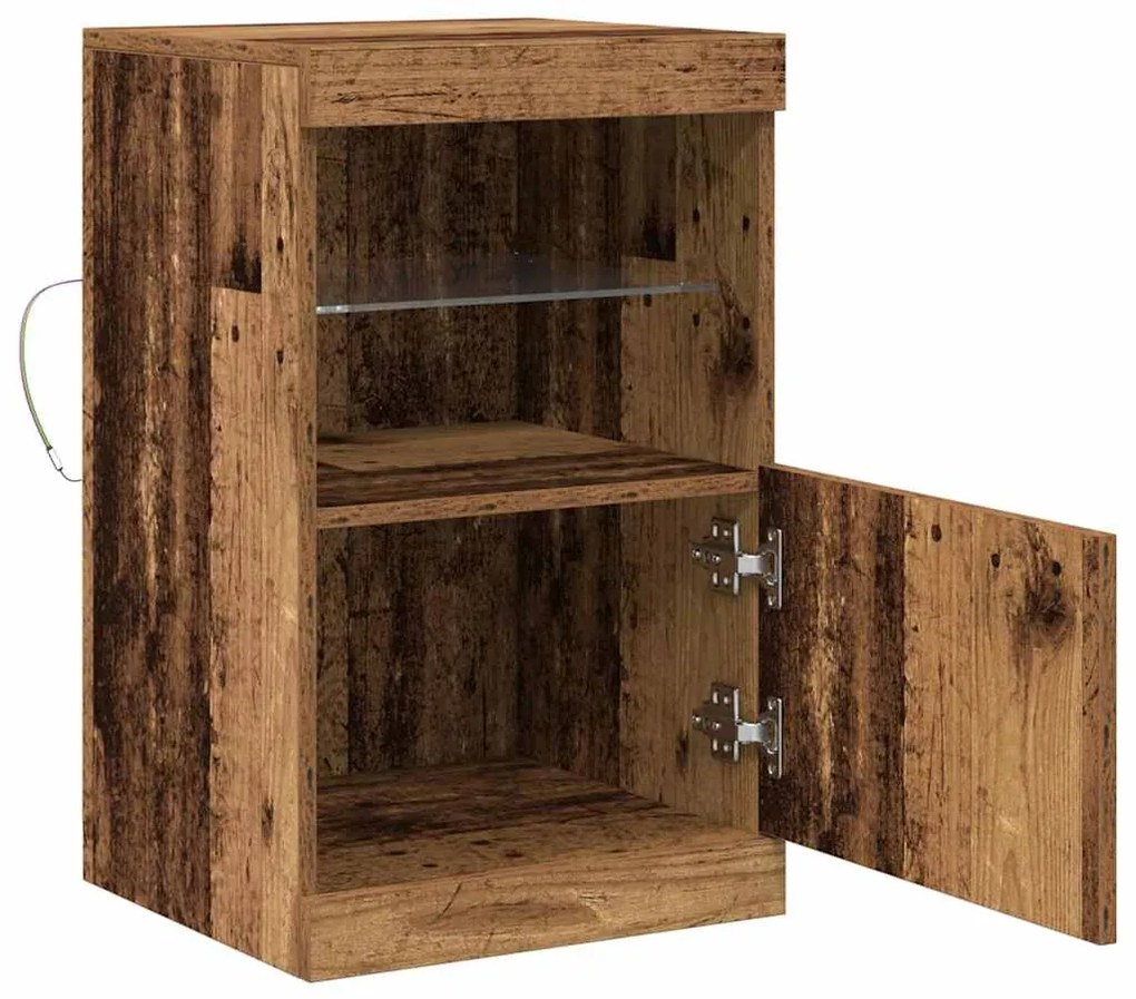 Sideboard vidaXL com Luzes LED Madeira Velha 41x37x67 cm