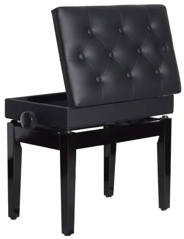 ® Banco para piano de tamborete com altura ajustável 54.5x33x48-58 cm