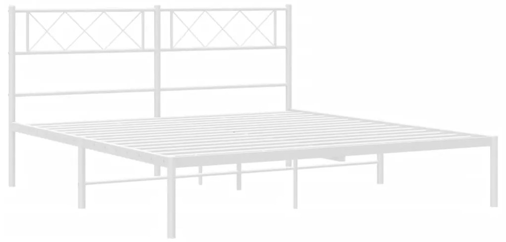 Estrutura de cama com cabeceira 120x200 cm metal branco