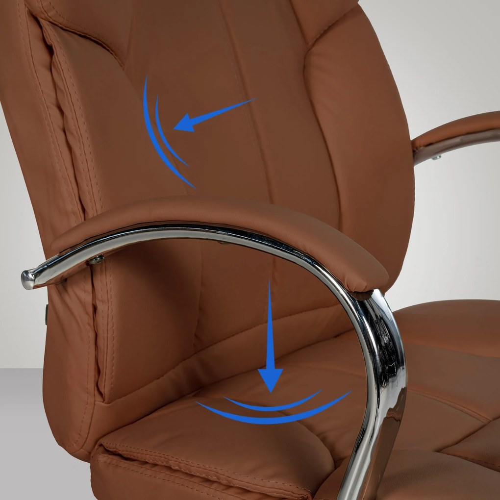 Cadeira de Escritório XXL Xanthos castanho claro