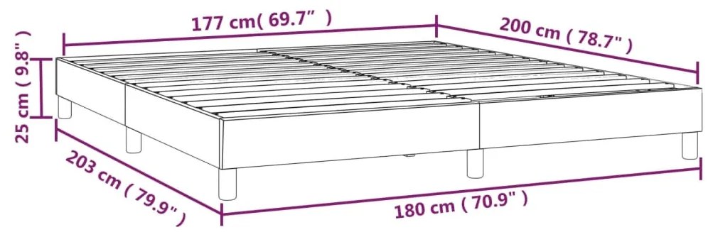 Estrutura de cama sem colchão 180x200 cm tecido cinzento-escuro