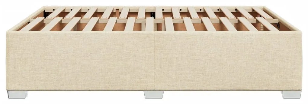 Estrutura de cama sem colchão 160x200 cm tecido cor creme