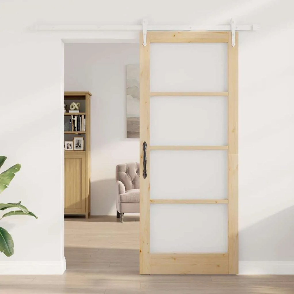 Conjunto de Porta Deslizante vidaXL com Conjunto de Ferragens 86x211 c