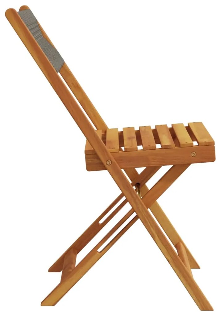 Cadeiras de bistrô 2 pcs acácia maciça e corda cinzento