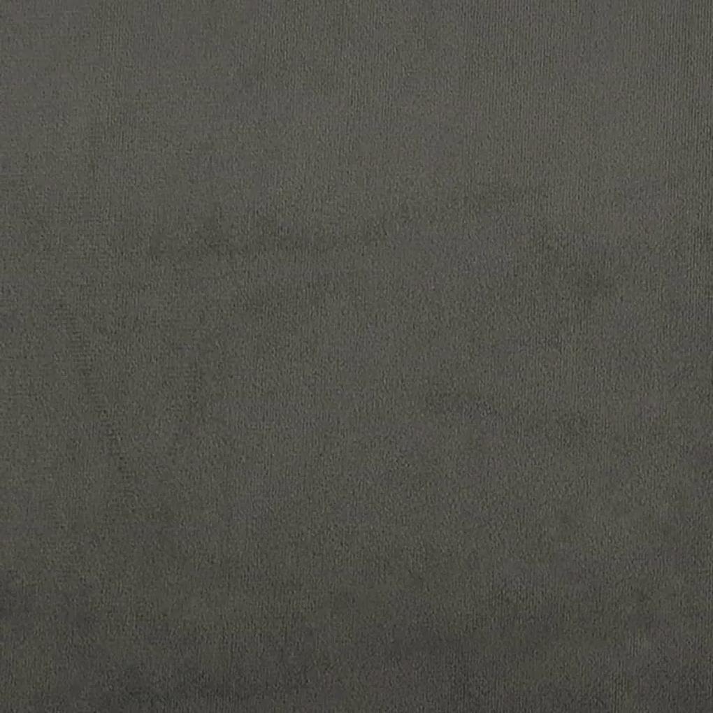 Cama com molas/colchão 180x200 cm veludo cinzento-escuro