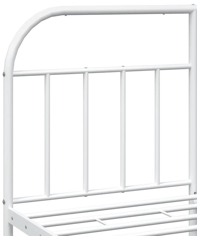 Estrutura de cama com cabeceira e pés 140x200 cm metal branco