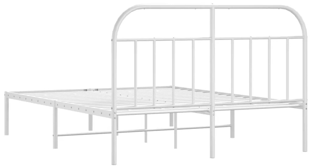 Estrutura de cama com cabeceira 140x190 cm metal branco