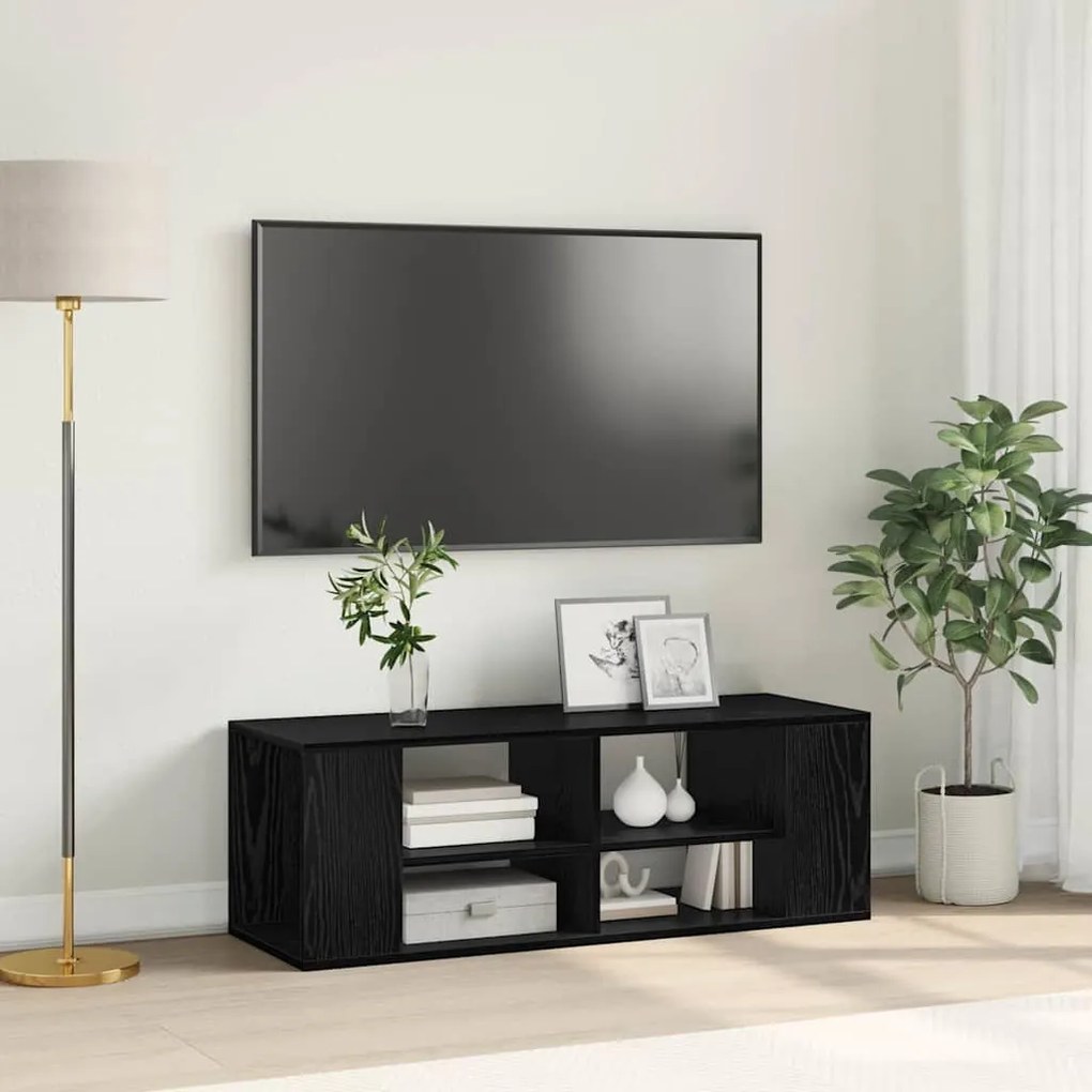 Gabinete para TV com prateleira Carvalho preto 102 x 35 x 35 cm