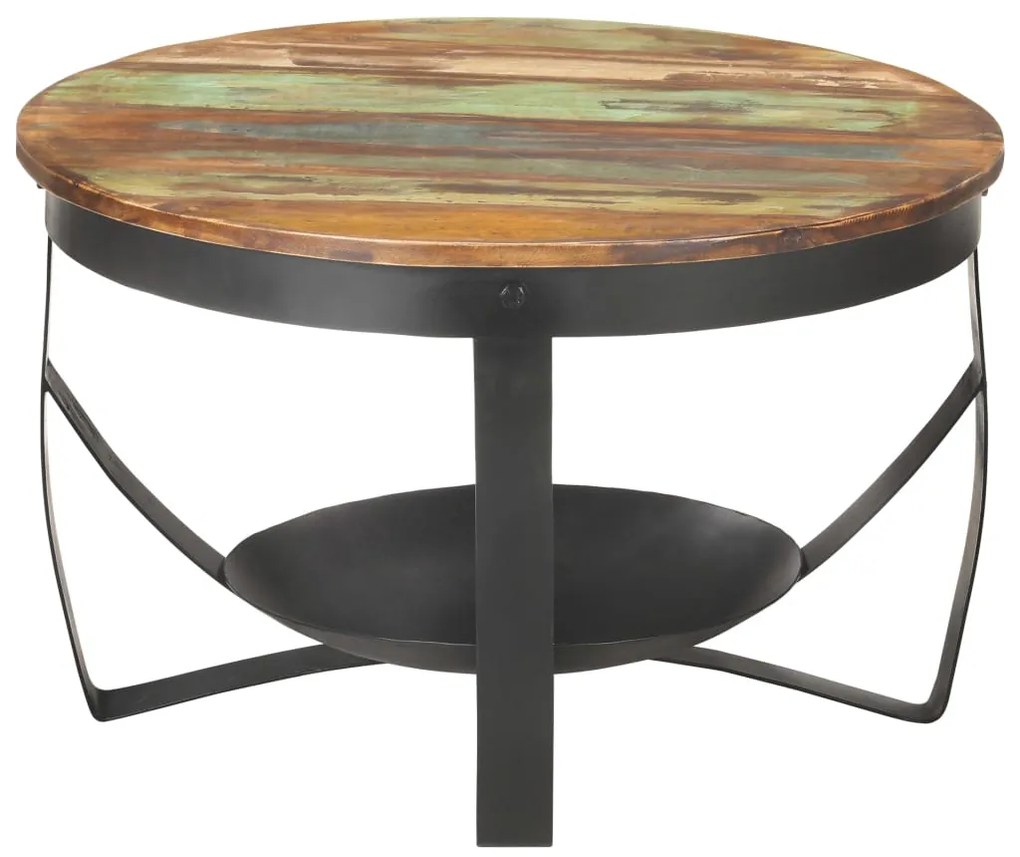 Mesa de centro Ø68x43 cm madeira recuperada maciça