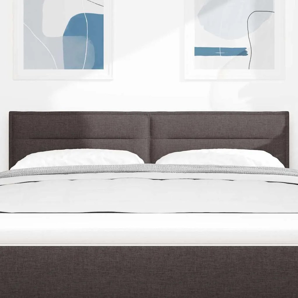Cabeceira vidaXL Design Linhas Castanho 140 cm Tecido