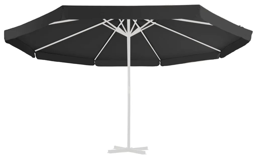 Tecido de substituição p/ guarda-sol exterior 500 cm preto