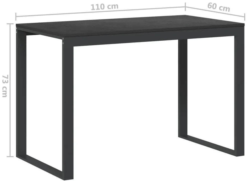 Secretária de computador 110x60x73 cm contraplacado preto