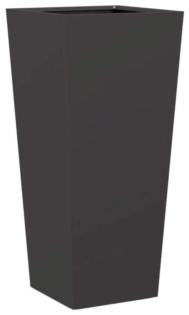 Vaso/floreira de jardim 35x35x75 cm aço preto