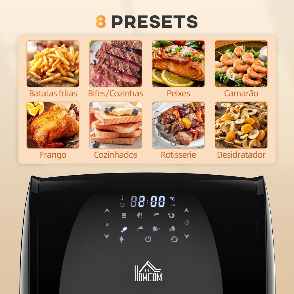 Fritadeira sem Óleo 3 em 1 12L Fritadeira sem Óleo 1800W Forno de Ar D