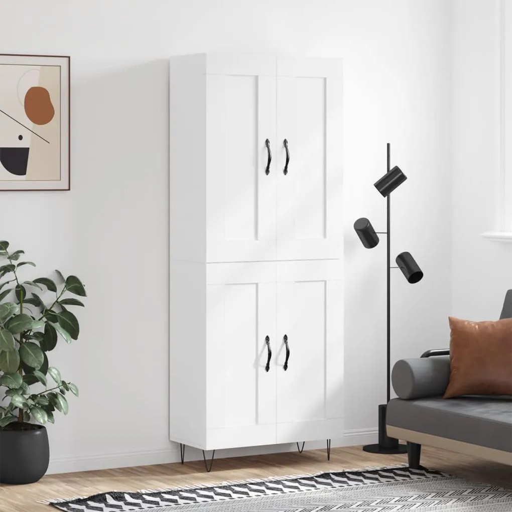 vidaXL Armário alto 69,5x34x180 cm derivados de madeira branco