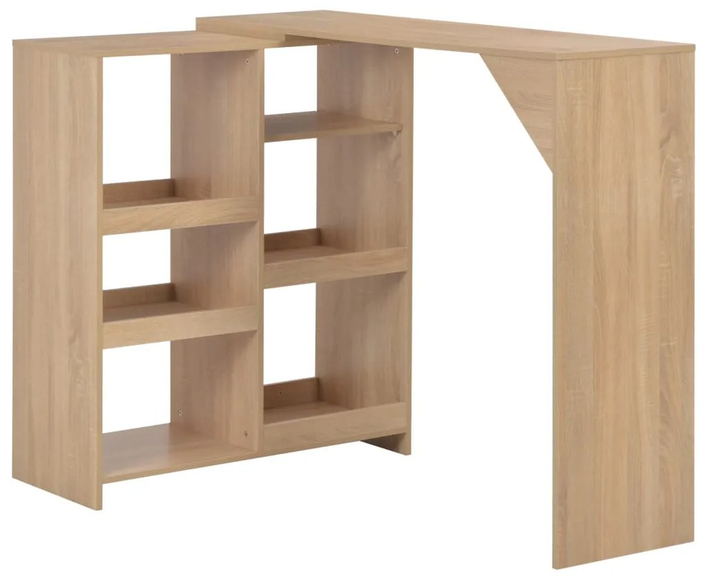 vidaXL Mesa de bar com prateleira movível carvalho 138x39x110 cm
