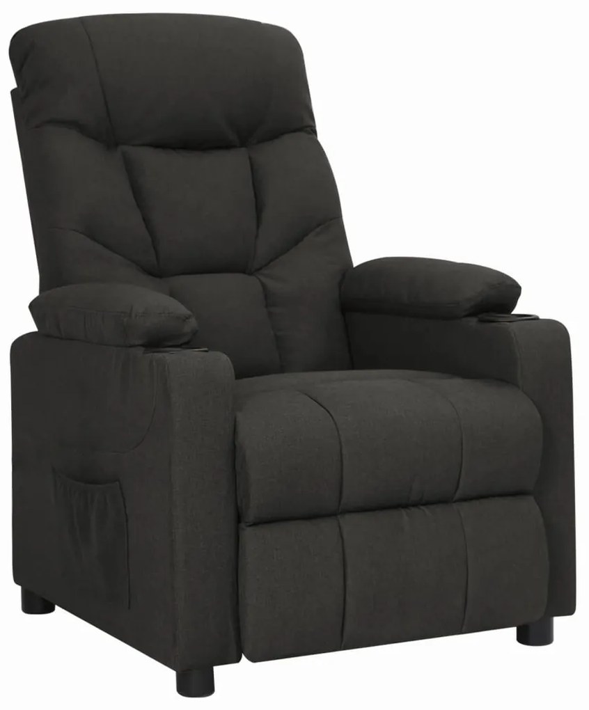 vidaXL Poltrona reclinável tecido preto