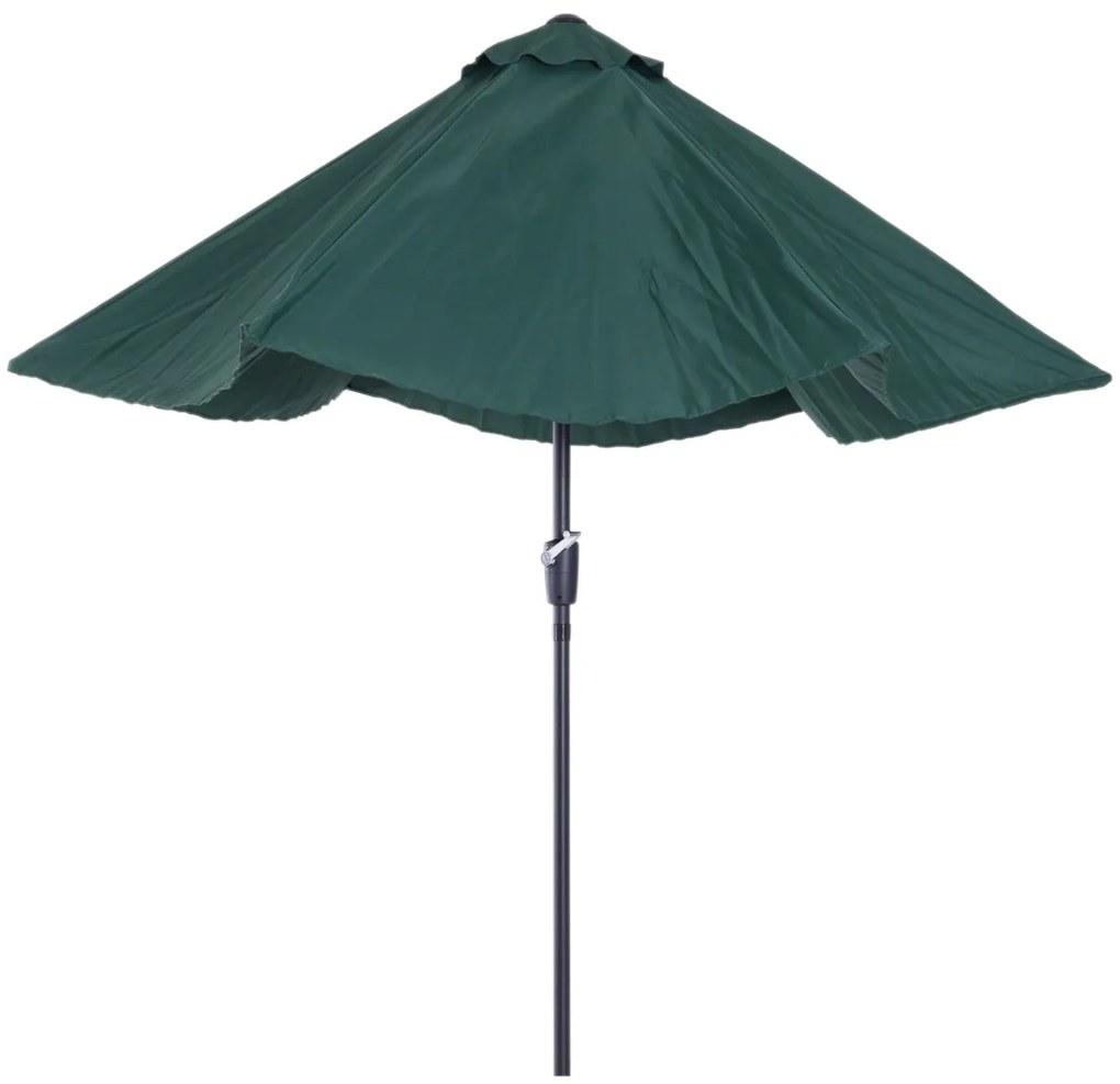 Sombrinha Guarda-sol Reclinável com Manivela de Alumínio com Tela de Poliéster para Jardím Pátio Terraço - Φ2.7x2.35m