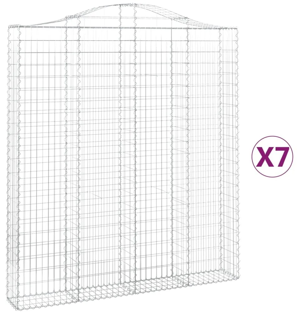 Cestos gabião arqueados 7pcs 200x30x220/240cm ferro galvanizado