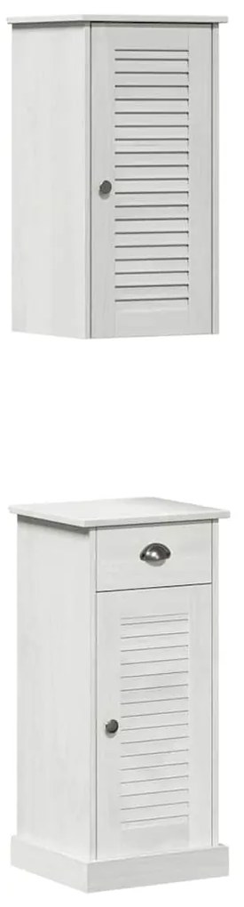 Conjunto de Móveis para Banheiro 2 pcs Marrom e Branco