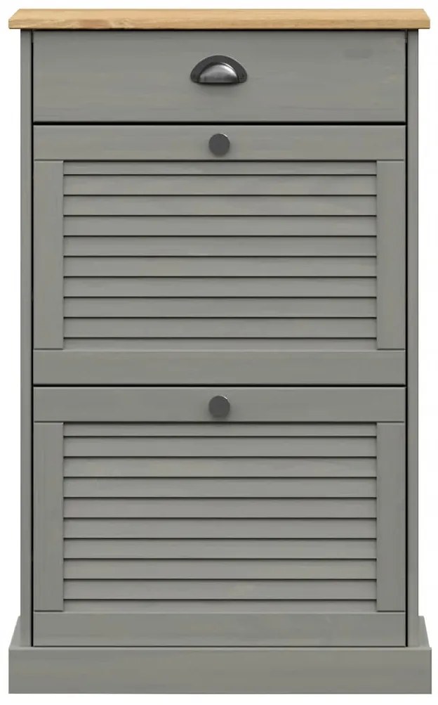 Sapateira VIGO 60x35x96 cm madeira de pinho maciça cinzento