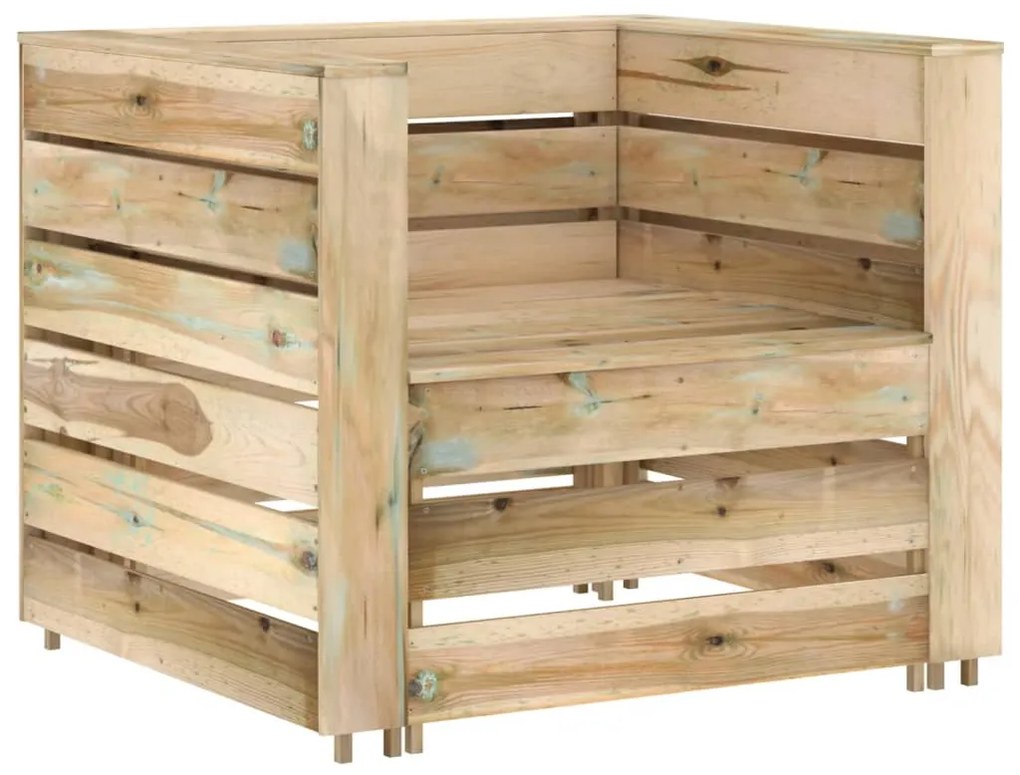 2 pcs conjunto lounge de jardim em paletes pinho impregnado