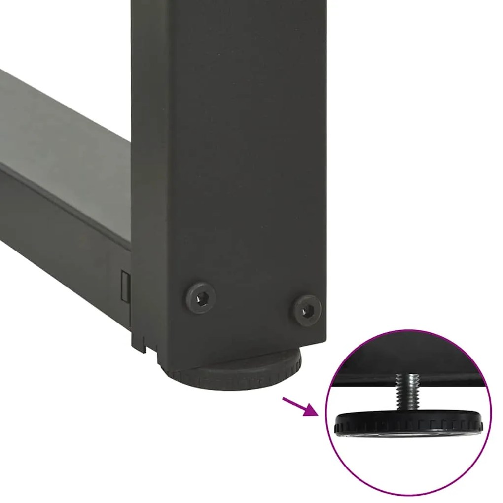 Pés para mesa de centro em forma de T, 2 peças, antracite, 60x25x(42-4