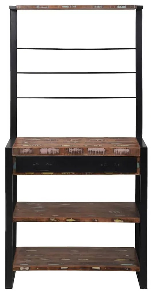 Suporte de Cozinha Multicolorido 80x40x160 cm Madeira Reclamada Sólida