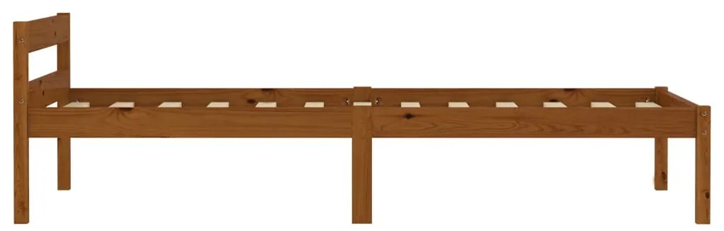 Estrutura de cama 90x200 cm madeira pinho maciço castanho mel