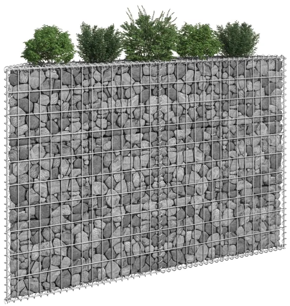 vidaXL Canteiro elevado/cesto gabião trapézio 150x20x100cm aço galvan.