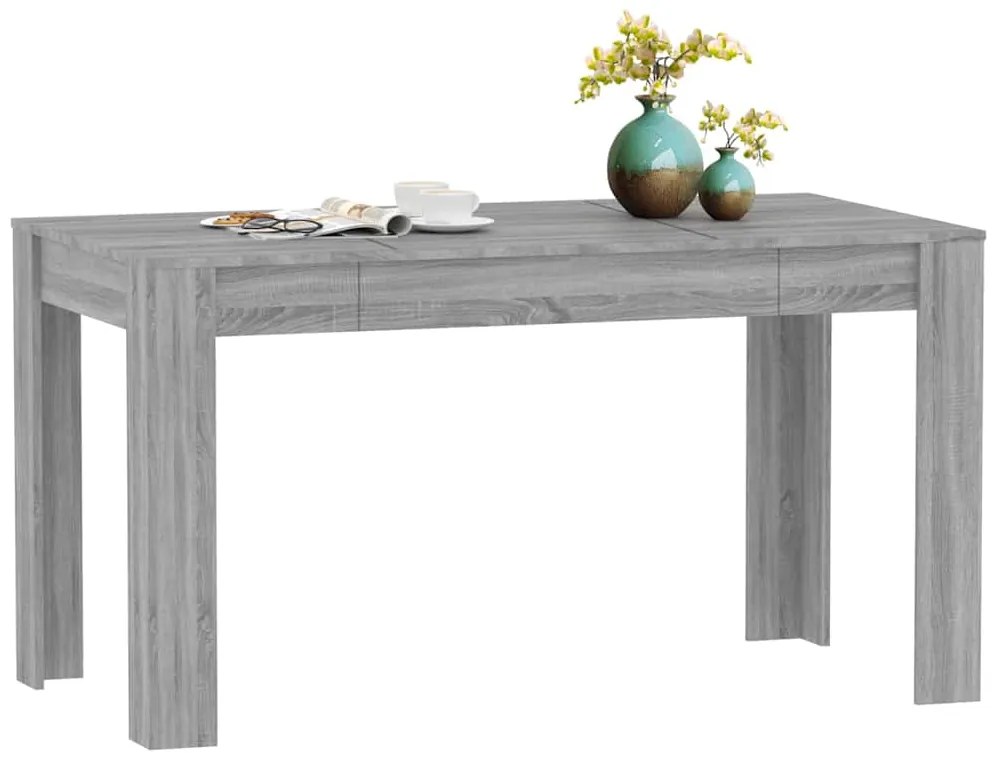 Mesa de jantar 140x74,5x76 cm derivados madeira cinzento sonoma
