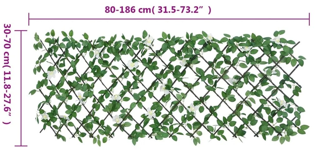 Treliça de hera artificial extensível 5 pcs 186x30 cm verde