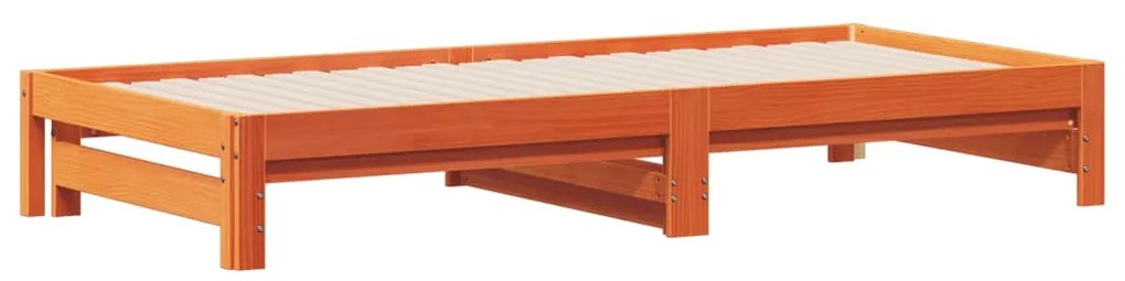 Sofá-cama com gavetão 90x190 cm madeira de pinho castanho cera