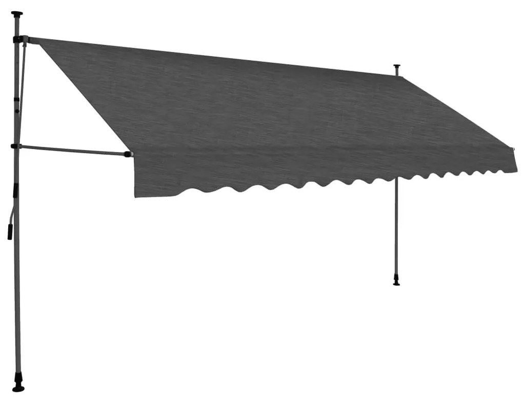 Toldo retrátil manual com LED 350 cm antracite