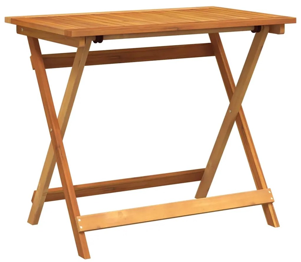 Mesa de Jardim Dobrável Retangular 100x55x75 cm Madeira Sólida de Acác